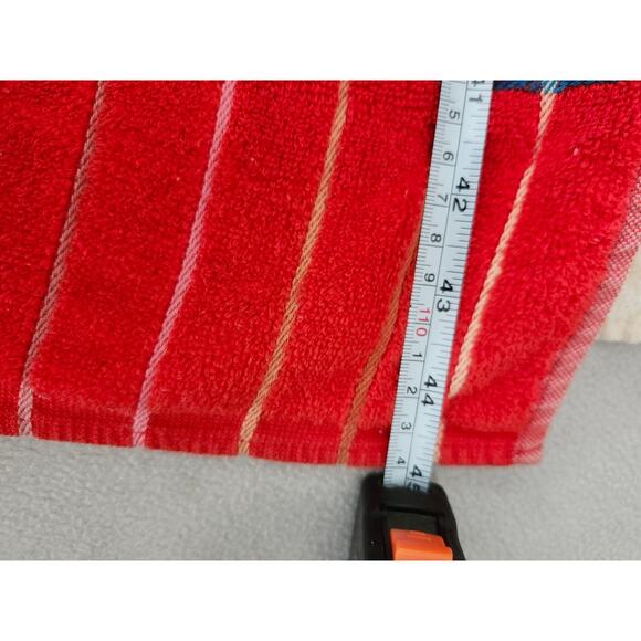 Lot 2 Vintage Jaime Bath TOWELS MCM Red White Stripped Cotton USA - Picture 11 of 11